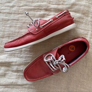 Nautica Red Boat Shoe with White Thread
